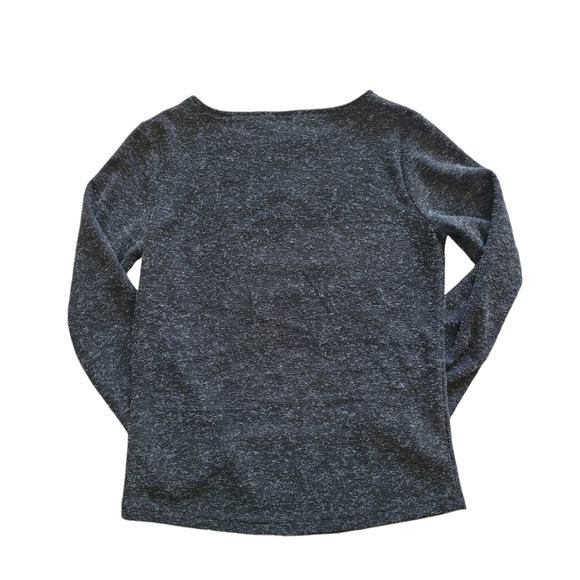 Avitano Heather Gray Floral Applique Long Sleeve Pullover Sweater - Picture 3 of 7